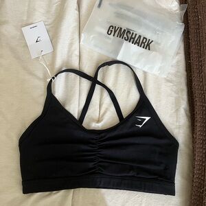 Gymshark Black Ruched Sports Bra